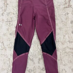 Under Armour Maroon and Black Performance Leggings